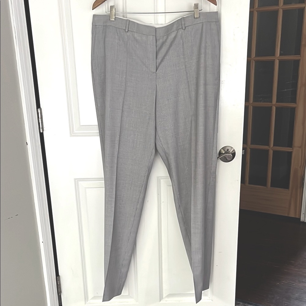 Boss Light Gray 100% Virgin Wool Straight Leg Pants